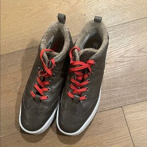 Clarks Brown Ankle Boots with Red Laces